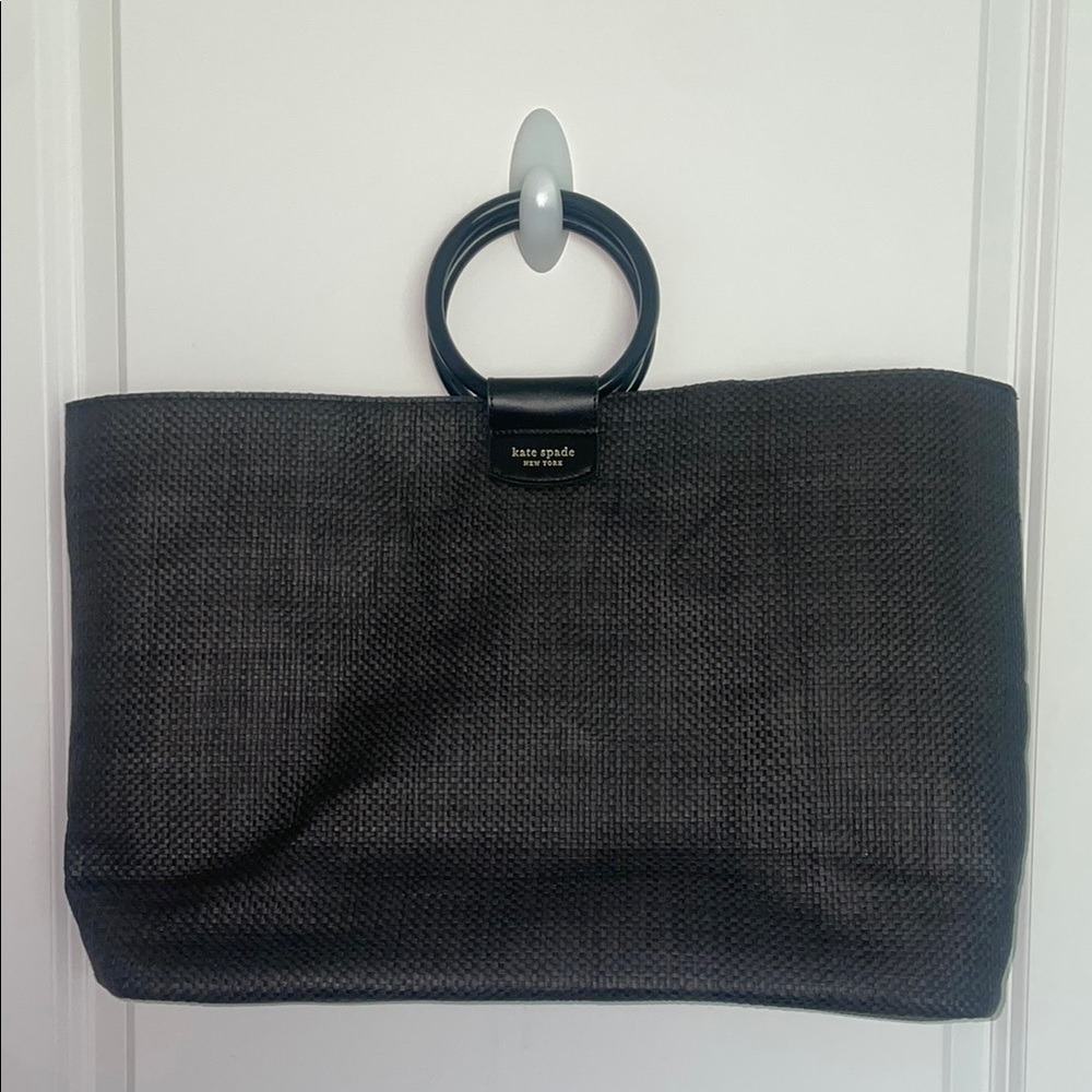 Kate Spade Textured Tote with Circular Handles Black